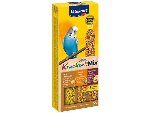 Vitakraft Parkiet Kracker Honing/Fruit/Ei 3 IN 1