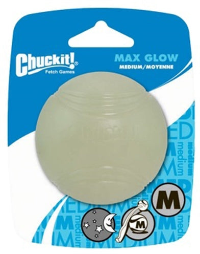 Chuckit Max Glow Bal Glow In The Dark MEDIUM 6X6X6 CM