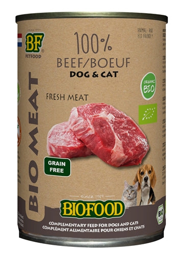 Biofood Organic Hond 100% Rund Blik 12X400 GR