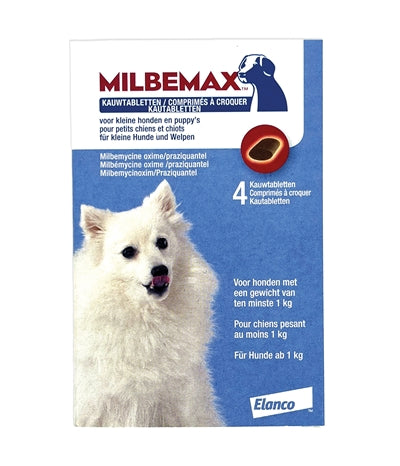Milbemax Kauwtablet Ontworming Puppy / Kleine Hond 4 TBL