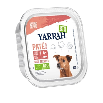 Yarrah Dog Alu Bio Pate Chicken / Salmon With Seaweed 12X150 GR