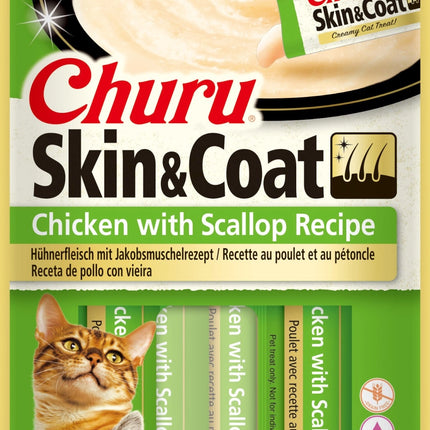 Inaba Churu Skin & Coat Chicken With Scallop Recipe 4X14GR