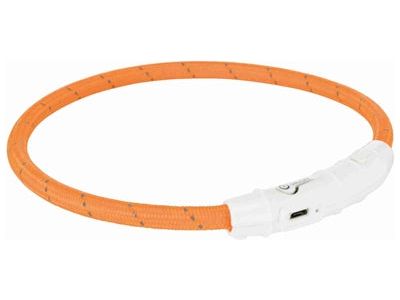 Trixie Halsband Hond Flash Lichthalsband Usb Tpu / Nylon Oranje 45X0,7 CM - Pet4you