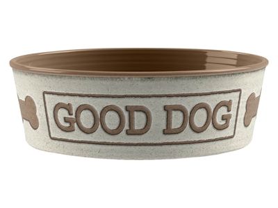 Tarhong Voerbak Good Dog Melamine Wit Taupe 17X17X6 CM 950 ML - Pet4you