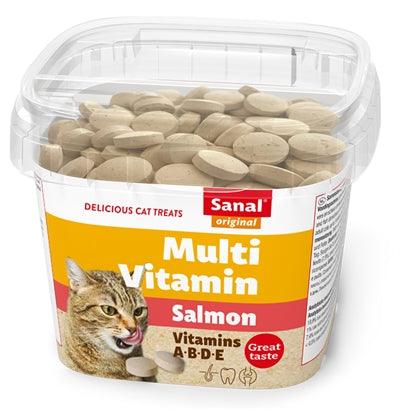 Sanal Cat Multi Vitamin Salmon Snacks Cup 100 GR - Pet4you