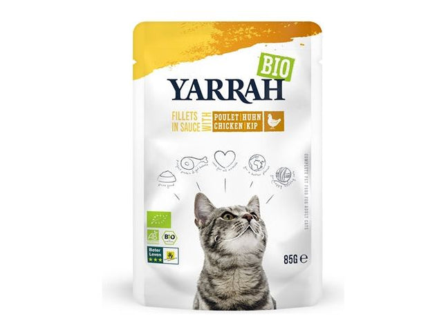 Yarrah Cat Biologische Filets Met Kip In Saus 14X85 GR - Pet4you