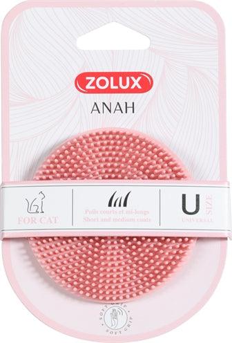 Zolux Anah Borstel Rond Rubber Roze 7,5X7,5X3 CM - Pet4you