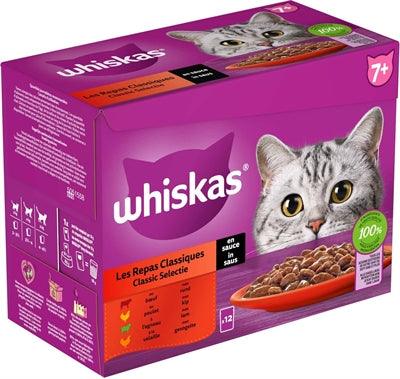 Whiskas Whis Multipack Pouch Senior Vlees Selectie In Saus 4X12X85 GR - Pet4you