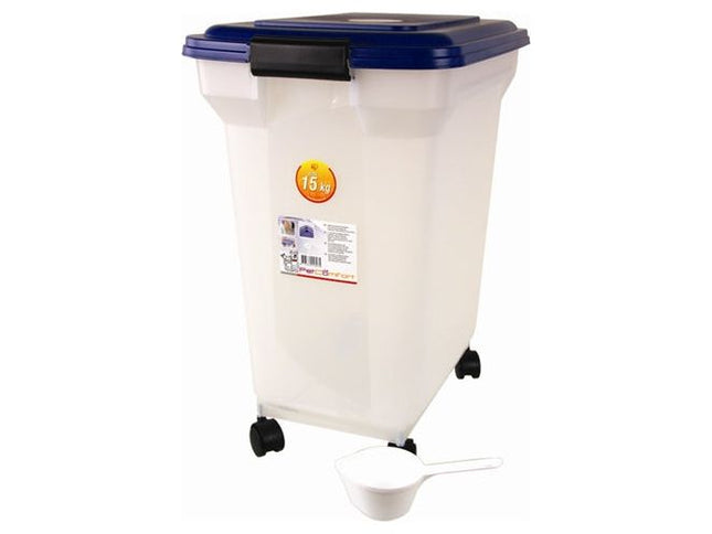 Bewaarcontainer Luchtdicht Transparant / Blauw 45 LTR 46X33,5X50 CM - Pet4you
