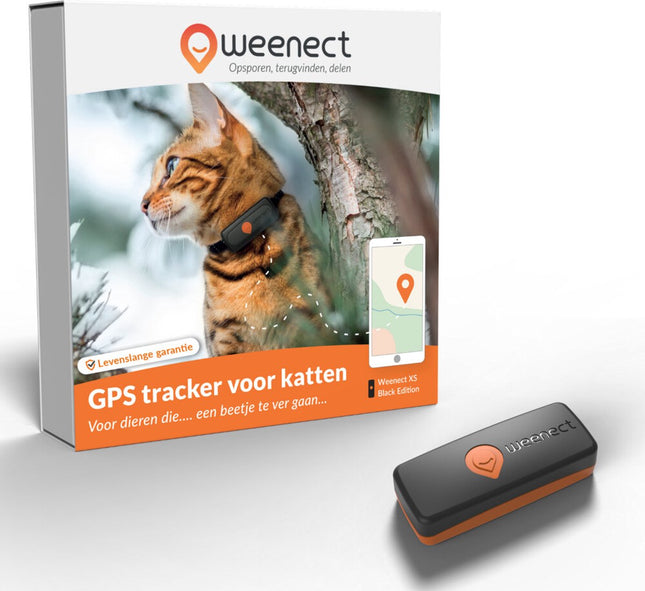 Weenect GPS Tracker Kat Zwart
