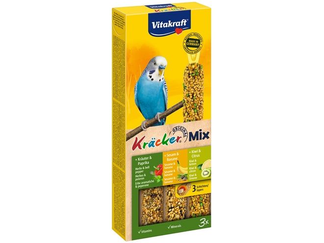 Vitakraft Parkiet Kracker Vijgen/Banaan-Sesam/Kiwi 3 IN 1