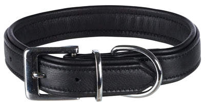 Trixie Halsband Hond Active Comfort Leer Zwart 31-37X2,5 CM