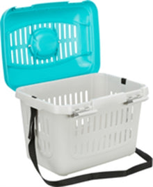 Trixie Vervoersbox Knaagdier Midi-Capri Lichtgrijs/Turquoise 44X32X33 CM