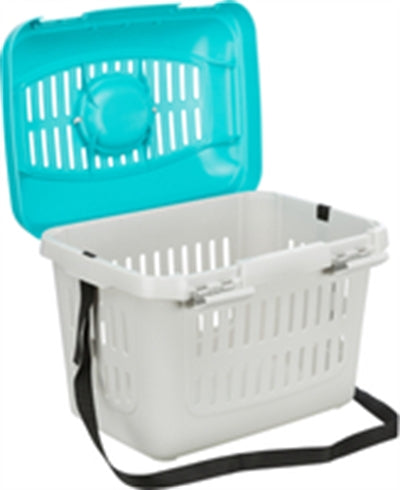 Trixie Vervoersbox Knaagdier Midi-Capri Lichtgrijs/Turquoise