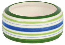Trixie Voerbak Konijn Streep Groen / Blauw / Creme 16 CM 500 ML 4ST