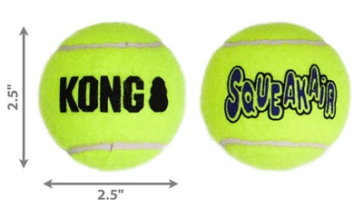 Kong Squeakair Tennisbal Geel Met Piep MEDIUM 6,5 CM 3 ST