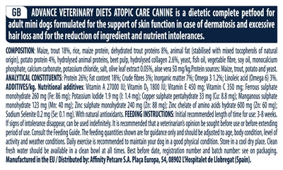 Advance Veterinary Diet Dog Atopic Mini 1,5 KG