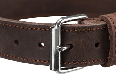 Trixie Halsband Hond Rustic Vetleer Donkerbruin 27-34X1,8 CM