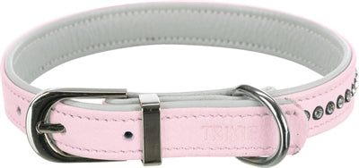 Trixie Halsband Hond Active Comfort Met Strass Steentjes Leer Roze 27-33X1,5 CM