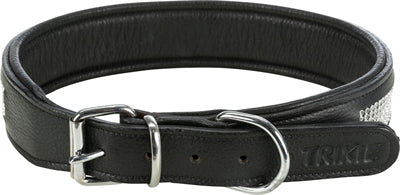 Trixie Halsband Hond Active Comfort Met Strass Steentjes Leer Zwart 38-48X3,5CM