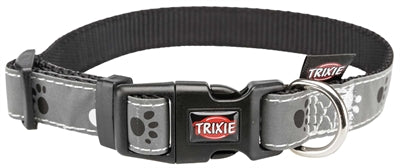 Trixie Halsband Hond Silver Reflect Zwart / Zilvergrijs 22-35X1,5 CM