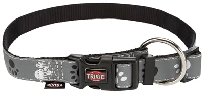 Trixie Halsband Hond Silver Reflect Zwart / Zilvergrijs 35-55X2 CM