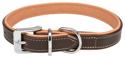 Trixie Halsband Hond Active Comfort Leer Bruin / Lichtbruin 39-46X2,5 CM