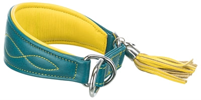 Trixie Halsband Hond Active Comfort Voor Windhonden Leer Petrol 21-26X4 CM