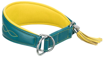 Trixie Halsband Hond Active Comfort Voor Windhonden Leer Petrol 33-42X6 CM