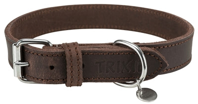 Trixie Halsband Hond Rustic Vetleer Donkerbruin 42-48X2,5 CM