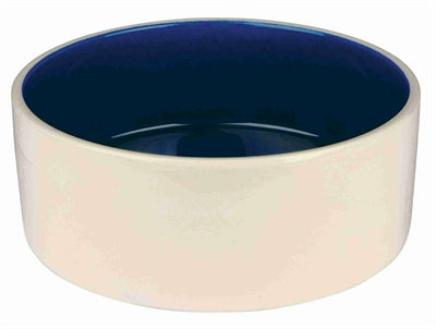 Trixie Voerbak Keramiek Crème / Blauw 22X22 CM 2,3 LTR