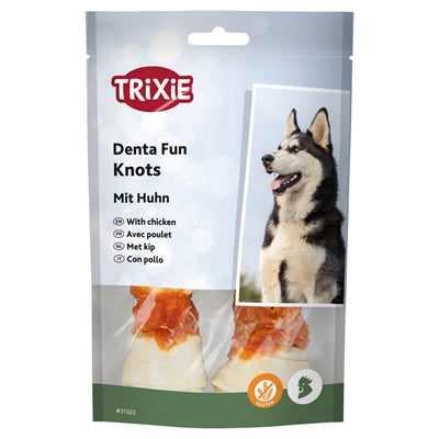 Trixie Denta Fun Knotted Chicken Chewing Bones 6X70 Gr 11 Cm