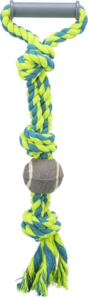 Trixie Flostouw Met Handvat En Hondvriendelijke Tennisbal Blauw/Groen 50X6X6 CM 3 ST