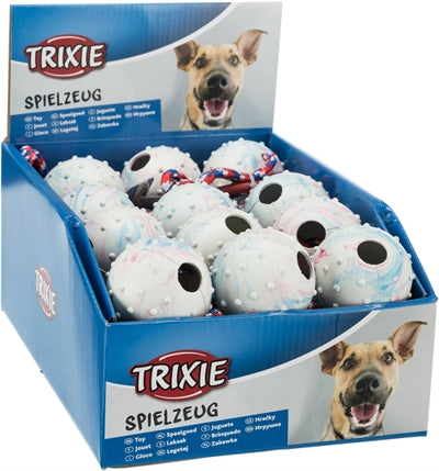 Trixie Natuurrubber Bal Aan Koord Assorti