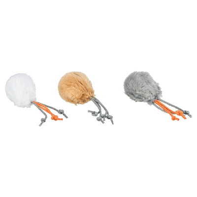 Trixie Bal Met Touwtjes Pluche Met Kattenmunt Assorti