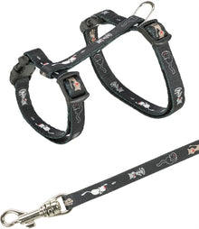 Trixie Kittentuig Junior Met Riem Kattenmotief Assorti 21-33X0,8 CM 120 CM 4 ST