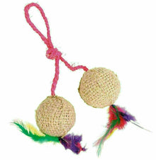Trixie 2 Ballen Aan Koord Pluche Met Catnip 4,5 CM 4 ST
