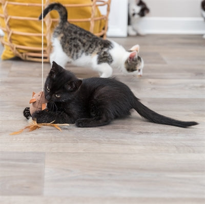 Trixie Speelhengel Muis Met Veren Hout / Pluche Met Catnip
