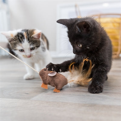 Trixie Speelhengel Muis Met Veren Hout / Pluche Met Catnip