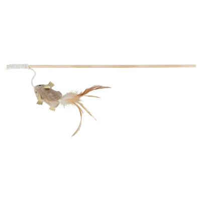 Trixie Speelhengel Muis Met Veren Hout / Pluche Met Catnip