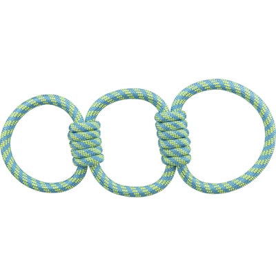 Trixie Aquatoy Touw Trekspeeltje Ringen Polyester Geel / Groen 42 Cm 3 St
