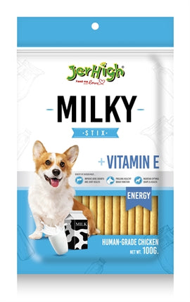 Jerhigh Milky Stix Met Kip En Vitamine E 100 GR