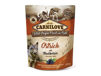 Carnilove Dog Pouch Struisvogel / Bramen 12X300 GR