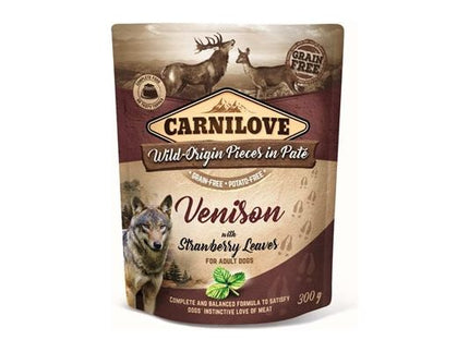 Carnilove Dog Pouch Hert / Aardbeienblad 12X300 GR