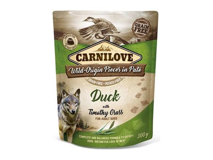 Carnilove Dog Pouch Eend / Timothy Gras 12X300 GR