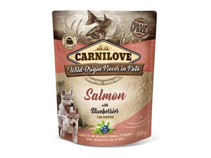 Carnilove Dog Pouch Zalm / Blauwe Bes Voor Puppies 12X300 GR