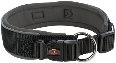 Trixie Premium Halsband Hond Extra Breed Zwart / Grafiet Grijs 27-35X2,5 CM