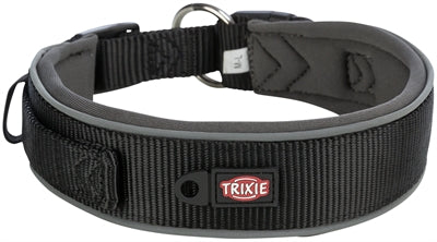 Trixie Premium Halsband Hond Extra Breed Zwart / Grafiet Grijs 27-35X2,5 CM