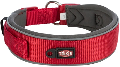 Trixie Premium Halsband Hond Extra Breed Rood / Grafiet Grijs 27-35X2,5 CM