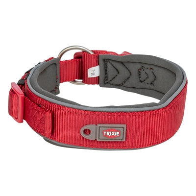 Trixie Premium Halsband Hond Extra Breed Rood / Grafiet Grijs